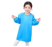 Generisch Camiseta de manga larga para niña, camisa para niños, blusa, arte infantil, color sólido, delantal para niños, estampado de artista, delantal con manga larga, azul, 1-4 años