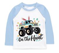 Generisch Camiseta de manga larga para niña con estampado de monstruos y unicornio - Sudadera gráfica con lema «On the Hunt» | Divertida moda casual para niños