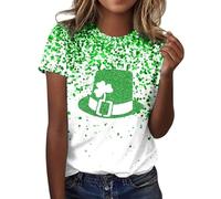 Generisch Camiseta de moda con cuello redondo, manga corta, camiseta estampada túnica para mujer, traje de fiesta 90, Blanco, XXL