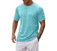 Generisch Camiseta de tenis de manga corta para hombre, para nadar, ajustada, transpirable, holgada, cómoda, ajustada, corta, deportiva, para deportes al aire libre, gimnasio, camiseta deportiva