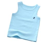 Generisch Camiseta de tirantes informal para chicos con bordado, sin mangas, camiseta sin mangas, camisa de verano simple, cómoda, transpirable, camiseta de tirantes suave, blusa de playa de un solo