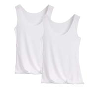 Generisch Camiseta de tirantes larga para mujer, 2 piezas, chaleco de hielo, llevar una camisa básica, ropa de luto para mujer, Blanco, 4XL