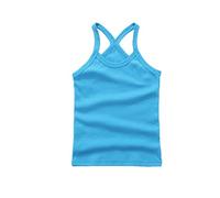 Generisch - Camiseta de tirantes para niñas, bebés y niños, estilo racerback, camiseta corta, lisa, sin mangas, para baile, ballet, gimnasia, ropa de baile, camiseta de cumpleaños, 1 año, niño, azul