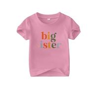 Generisch Camiseta de verano de manga corta para hermana mayor, camisa con cuello marinero, 1 - 13 años, Rosa., 7-8 años