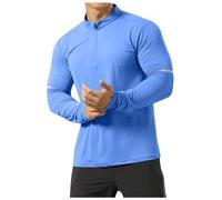 Generisch Camiseta deportiva para hombre, cuello alto, delgada, monocolor, transpirable, de secado rápido, camiseta funcional para el aire libre, entrenamiento, camiseta elástica, ajustada, para