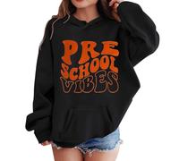 Generisch Camiseta deportiva para niños y niñas, primer día de escuela, informal, sudadera con capucha en mi camiseta preescolar, guardería, sudadera con capucha, con bolsillo, adecuada para