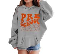 Generisch Camiseta deportiva para niños y niñas, primer día de escuela, informal, sudadera con capucha en mi camiseta preescolar, guardería, sudadera con capucha, con bolsillo, adecuada para