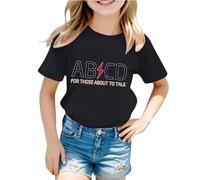 Generisch Camiseta infantil con divertido juego de palabras de música rock, camiseta de manga corta con impresión AB/CD para niños y niñas, camiseta divertida para pequeños fans de la música