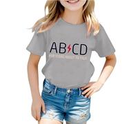 Generisch Camiseta infantil con divertido juego de palabras de música rock, camiseta de manga corta con impresión AB/CD para niños y niñas, camiseta divertida para pequeños fans de la música