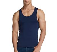 Generisch Camiseta interior para hombre, camiseta de tirantes para verano, seda helada, delgada, sin mangas, de secado rápido, cuello redondo, camiseta muscular, ligera, informal, sin mangas, marine
