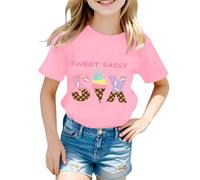 Generisch Camiseta para niños con lema «In April We Wear Blue» - Camiseta de manga corta en azul con estampado de letras coloridas | Camiseta de declaración para días de acción y uso diario infantil
