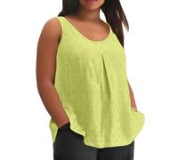 Generisch Camiseta Sexy 2025 Primavera/Cuello en V Camiseta sin mangas para mujer Top Mujer Brillante, amarillo, 5XL
