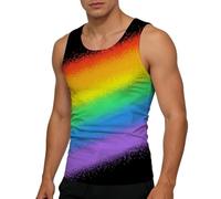 Generisch Camiseta sin mangas para hombre, multicolor, con bandera arcoíris, arco iris, CSD Amor Tolerancia LGBTQ, camiseta de deporte, chaleco Gay Pridemonth LGBT, camiseta de tirantes para playa