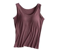 Generisch Camiseta sin mangas para mujer, verano, 2025, cuello en V, informal, elegante, sexy, sin mangas, camiseta de pijama, Pajamas B1 Vino, M