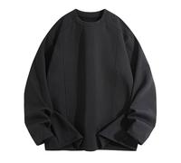 Generisch Camiseta térmica con mangas largas como camiseta interior de invierno con forro cálido, parte superior cómoda para condiciones climáticas frías, Negro , L