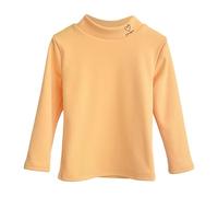 Generisch Camiseta térmica de invierno para niña, de manga larga, con forro polar suave, cuello alto para actividades de ocio cómodas, amarillo, 3-4 años