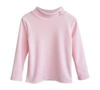 Generisch Camiseta térmica de manga larga para niñas, cálida, con media cremallera, cuello de media vuelta y suave forro polar para actividades de ocio cómodas en invierno, Rosa., 4-5 años