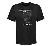 Generisch Camiseta Terminator Diseño hasta La Vista Baby I'Ll Be Back Frase Culto Película, Talla:M