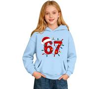 Generisch Camiseta versátil para el día a día para niños con capucha con estampado 67, sudadera para niños y niñas, informal, sudadera de algodón con capucha para niños, cómoda capa básica, Estilo/I03