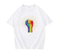 Generisch Camisetas para hombre Arco Iris Camiseta Pride CSD Fiesta Rainbow Camiseta de Verano Tops Pride Month Temed Top Camiseta Deportiva Lgbqt Gay Bandera Arco Iris para Pride Night & Clubbing