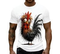 Generisch Camisetas para hombre con pollo loco y kung fu abuelo impresión gráfica divertida camiseta de deportes marciales camiseta de cuello redondo verano camiseta de ocio camiseta de manga corta