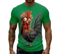 Generisch Camisetas para hombre con pollo loco y kung fu abuelo impresión gráfica divertida camiseta de deportes marciales camiseta de cuello redondo verano camiseta de ocio camiseta de manga corta