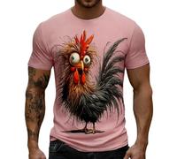 Generisch Camisetas para hombre con pollo loco y kung fu abuelo impresión gráfica divertida camiseta de deportes marciales camiseta de cuello redondo verano camiseta de ocio camiseta de manga corta