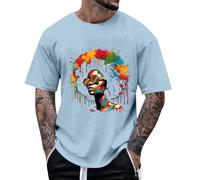 Generisch Camisetas para hombre Juneteenth Memorial Day Historia Camiseta de Manga Corta Oversized Camisetas Fitness Outfit Camiseta Muscular Camiseta de Verano Camiseta de Trabajo Camiseta Deportiva