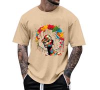 Generisch Camisetas para hombre Juneteenth Memorial Day Historia Camiseta de Manga Corta Oversized Camisetas Fitness Outfit Camiseta Muscular Camiseta de Verano Camiseta de Trabajo Camiseta Deportiva