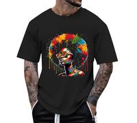Generisch Camisetas para hombre Juneteenth Memorial Day Historia Camiseta de Manga Corta Oversized Camisetas Fitness Outfit Camiseta Muscular Camiseta de Verano Camiseta de Trabajo Camiseta Deportiva