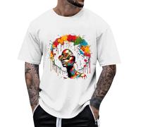 Generisch Camisetas para hombre Juneteenth Memorial Day Historia Camiseta de Manga Corta Oversized Camisetas Fitness Outfit Camiseta Muscular Camiseta de Verano Camiseta de Trabajo Camiseta Deportiva