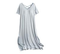 Generisch Camisón de dormir para mujer, talla grande, ropa de dormir de verano, sin mangas, ropa de dormir sexy, holgada, calzoncillo completo, vestido de dormir para mujer, Pajamas B3-verde, M