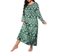 Generisch Camisón de manga larga para mujer, camiseta de dormir de algodón, tallas grandes, ropa de dormir Leo de gran tamaño, ropa de dormir para mujer gordita, ropa de dormir ligera y transpirable