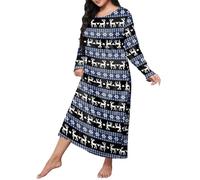 Generisch Camisón de manga larga para mujer, camiseta de dormir de algodón, tallas grandes, ropa de dormir Leo de gran tamaño, ropa de dormir para mujer gordita, ropa de dormir ligera y transpirable