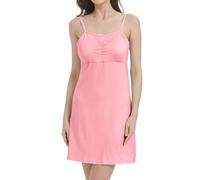 Generisch Camisón de satén para mujer, vestido de noche sexy con cuello en V, ropa de dormir con tirantes delgados, ropa de dormir corta con tirantes ajustables, camisones para mujer, Pajamas B3-rosa