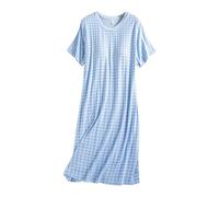 Generisch Camisón de satén para mujer, vestido de noche sexy con cuello en V, ropa de dormir con tirantes delgados, ropa de dormir corta con tirantes ajustables, camisones para mujer, Pajamas B7-azul