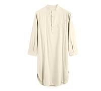 Generisch Camisón para hombre con botones, caftán para hombre, algodón, bata musulmana, ropa de lino, abaya, ramadán, túnicas, monocolor, bata de salón, vintage, albornoz de corte grande, ropa de