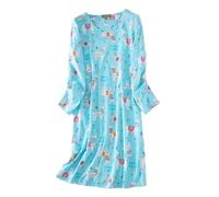 Generisch Camisón Trasero Abierto Mujer Camisa Impresión Casual Vestido de Dormir Pijama Embarazo Corto