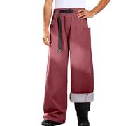 Generisch Camp - Pantalones de senderismo para hombre, impermeables, térmicos, transpirables, forro polar, resistentes al viento, pantalones de invierno con 5 bolsillos para utilidades, rojo, XXL