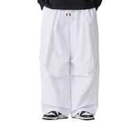 Generisch Camp - Pantalones de senderismo para hombre, impermeables, térmicos, transpirables, forro polar, resistentes al viento, pantalones de invierno con 5 bolsillos para utilidades, Blanco, XXL