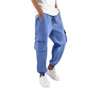 Generisch Camp - Pantalones de senderismo para hombre, impermeables, térmicos, transpirables, forro polar, resistentes al viento, pantalones de invierno con 5 bolsillos para utilidades, azul, XXL