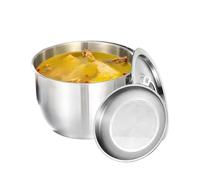 Generisch Camping Cook Pot, Backpacking Cookware, Stainless Steel Tableware, with Straining Lid Oil Storage Function for Travel, Hiking, Fishing, BBQ, Hunting, Kitchen Use, 1 Set