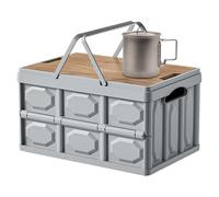 Generisch Camping Storage Box, Folding Portable Bin, Multi-Functional Table Top, Sturdy Locking Structure, Space-Saving Design, Perfect for Camping Gear, Home Organization, Car Trunk Use