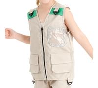 Generisch Camuflaje Cargo Chaleco - Poliéster 40 x 48 cm 43 x 55 cm | Kit Explorer Outdoor | Lightweight Sleeveless Jacket Hiking Camping Trekking Role Play Gear For Zoo Travel And Adventure