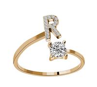 Generisch Caña de pescar sin anillos anillo de diamantes de imitación conjunto zirconia abierta anillos ajustables joyas accesorios regalos elegantes anillos de diamante para mujeres para anillos