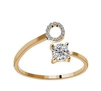 Generisch Caña de pescar sin anillos anillo de diamantes de imitación conjunto zirconia abierta anillos ajustables joyas accesorios regalos elegantes anillos de diamante para mujeres para anillos