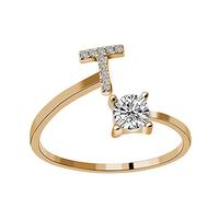 Generisch Caña de pescar sin anillos anillo de diamantes de imitación conjunto zirconia abierta anillos ajustables joyas accesorios regalos elegantes anillos de diamante para mujeres para anillos