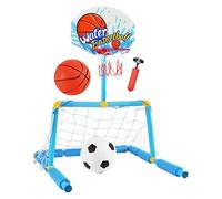 Generisch Canasta de baloncesto para piscina | Portería de fútbol 2 en 1 - Juguete acuático interactivo con 2 bolas y bomba para niños a partir de 4 años, adultos, familia, interior, exterior, jardín