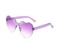 Generisch Candy Color Heart Shape Ocean Personality Frameless Children's Sunglasses Fashion Candy Love Sunglasses, Double Purple, talla única