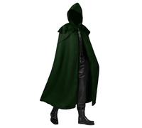 Generisch Capa de hombre con capucha medieval gótica, abrigo para carnaval, Halloween, Navidad, steampunk, fiesta, ropa exterior, disfraz LARP, vikingo, Halloween, vintage, disfraces, Oktoberfest